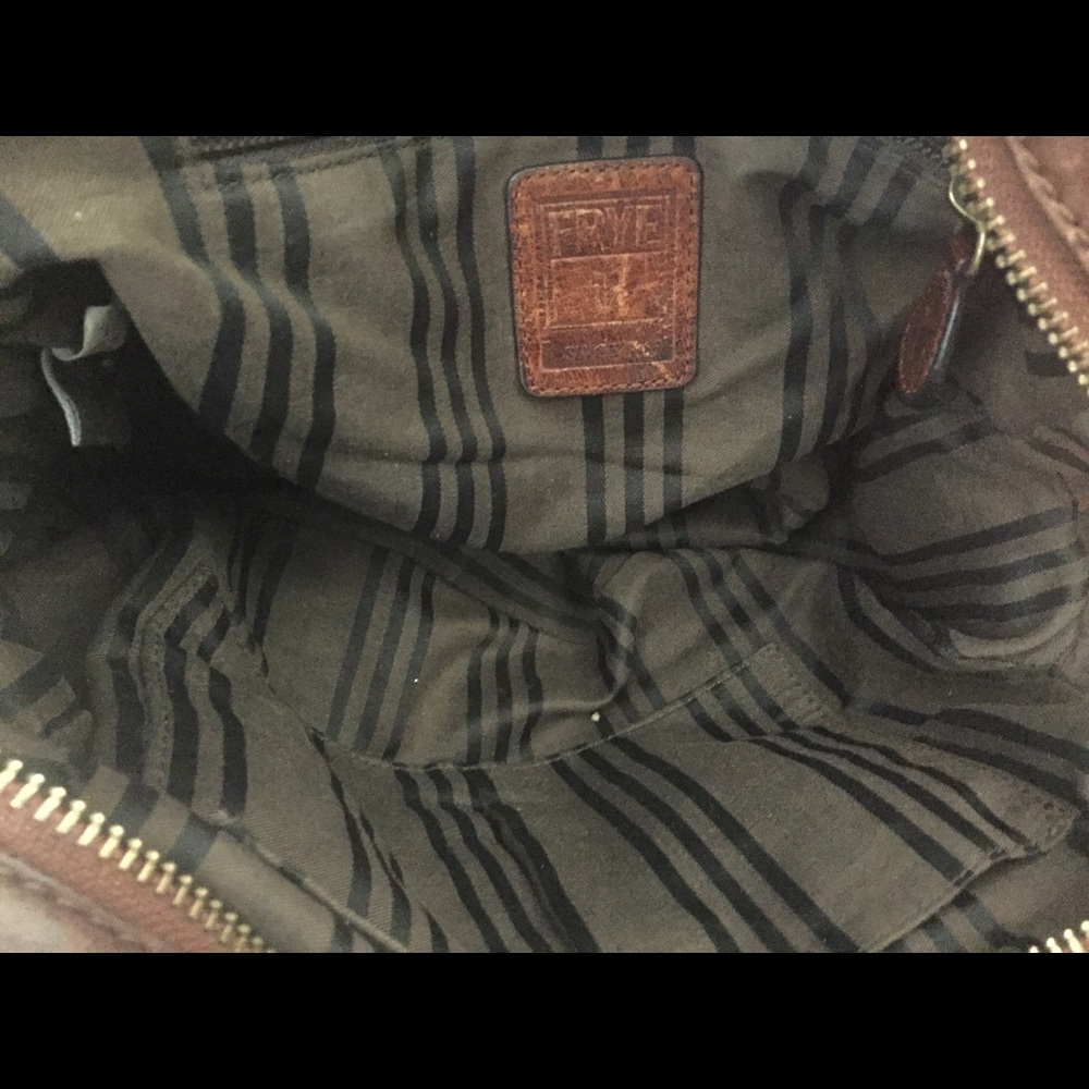 FRYE ELAINE COGNAC SATCHEL Crossbody Handbag GORG - Picture 6 of 9